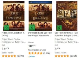Amazon: Filmboxen “Herr der Ringe” und “Hobbit” mit Rabatt