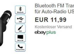 Ebay: KfZ-Bluetooth-Transmitter für 11,99 Euro frei Haus