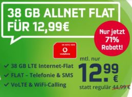 Freenet: 38 GByte LTE-Volumen im Vodafone-Netz für 12,99 Euro