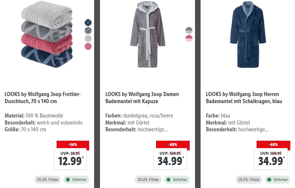 Lidl: "Looks by Wolfgang Joop" für kurze Zeit mit Rabatt