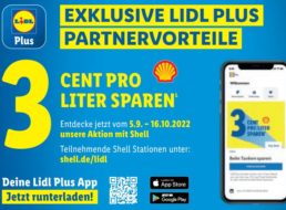 Lidl Plus: 3 Cent Tankrabatt pro Liter bei Shell