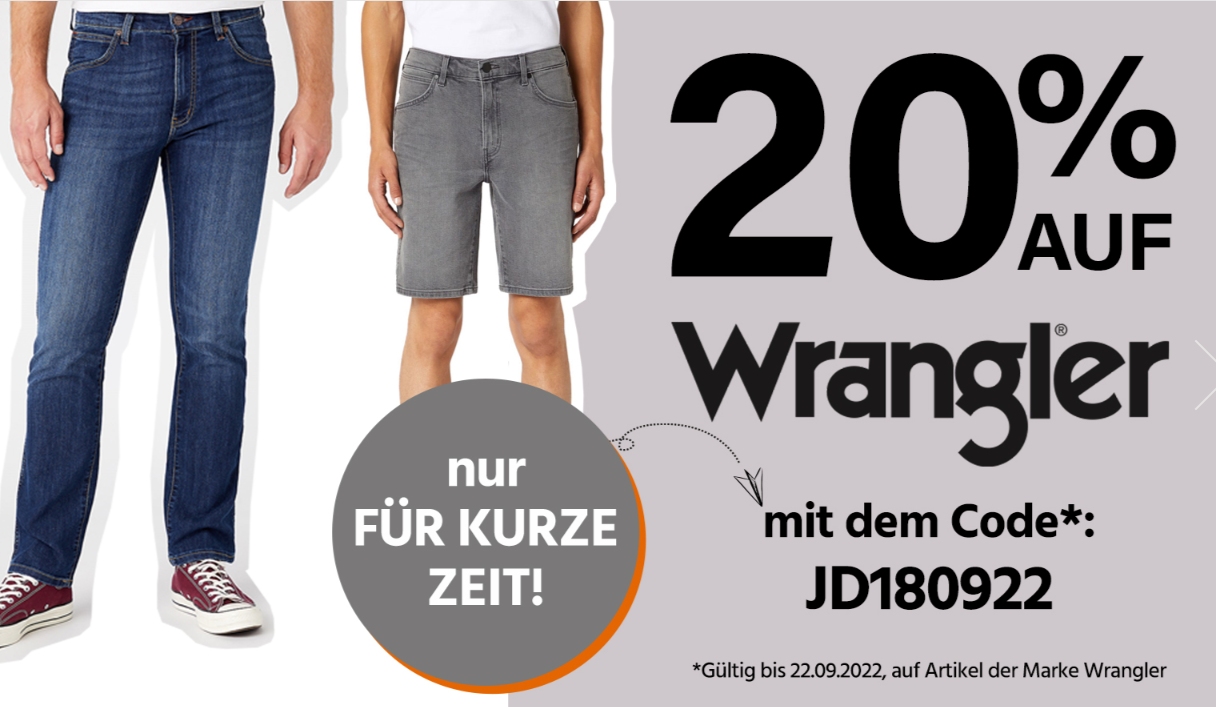 Wrangler: 20 Prozent Rabatt bei "Jeans Direct"