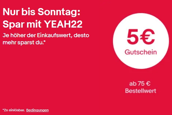 Ebay: Bis zu 50 Euro Gutschein-Rabatt für drei Tage