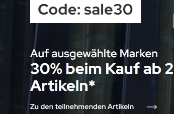 Galeria: 30 Prozent Rabatt beim Kauf von zwei Modeartikeln