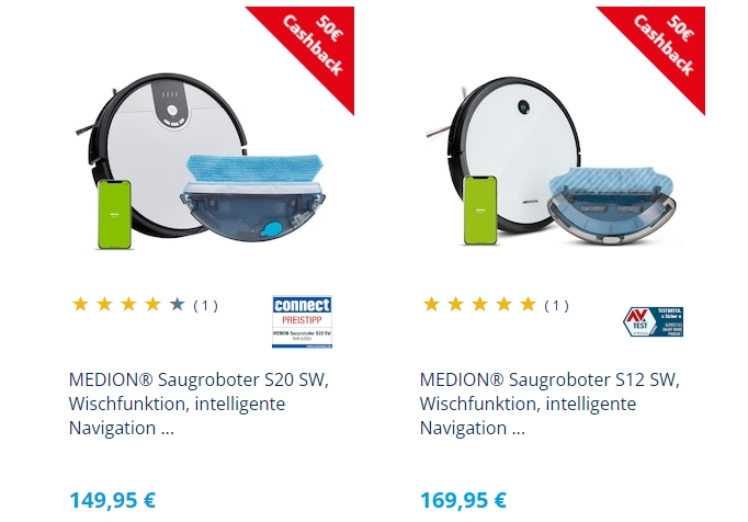 Medion: Saug-Wischroboter S20 SW für 99,95 Euro dank Cashback