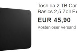 Ebay: Externe Festplatte von Toshiba mit zwei TByte für 45,90 Euro