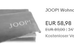 Joop: Wohndecke bei Ebay zum Bestpreis von 53,08 Euro