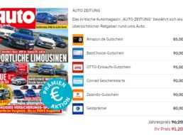 “Auto Zeitung”: Jahresabo für 91,20 Euro inklusive Otto-Gutschein über 95 Euro