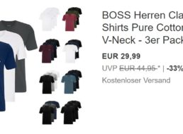 Boss: Dreierpack T-Shirts und Boxershorts für 29,99 Euro frei Haus