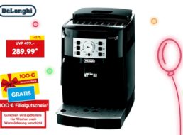 Netto Online: „De Longhi“-Vollautomat mit Gutschein über 100 Euro für 289,99 Euro