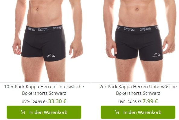 Kappa: 10er-Pack Boxershorts für 33,30 Euro frei Haus
