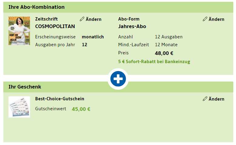 Cosmopolitan: Jahresabo für 43 Euro mit Gutschein über 45 Euro