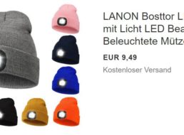 Ebay: LED-Mütze von Lanon für 9,49 Euro frei Haus