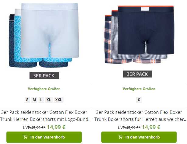 Seidensticker: Sale bei Outlet46 mit 6er-Pack Boxershorts für 29,98 Euro