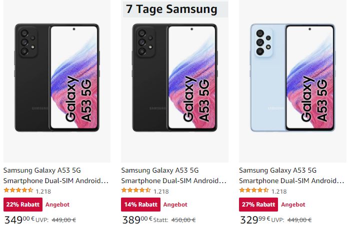 Amazon: "7 Tage Samsung" mit Smartphones zu Schnäppchenpreisen