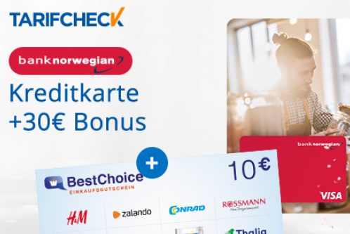 Gratis: 40 Euro zur gebührenfreien Bank Norwegian Kreditkarte