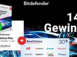 Knaller: 12 Monate Bitdefender mit effektiv 14 Euro Gewinn