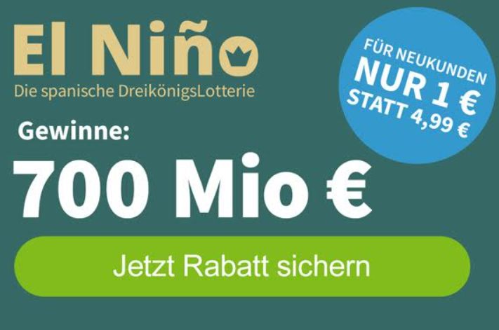 El Nino: Jedes dritte Los gewinnt, Teilnahme ab 1 Euro