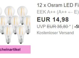 Ebay: 12er-Pack LED-Leuchtmittel von Osram für 13,48 Euro