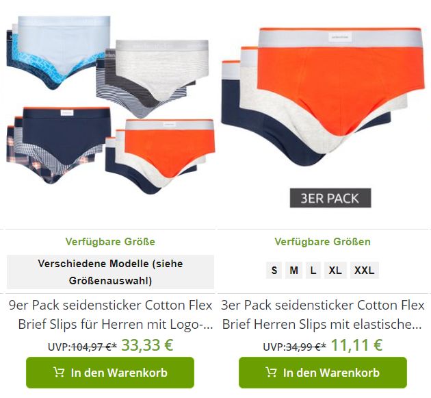 Seidensticker: Slips im Neunerpack für 33,33 Euro frei Haus