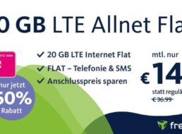 Freenet: 20 GByte-LTE-Allnet-Flat für 14,99 Euro