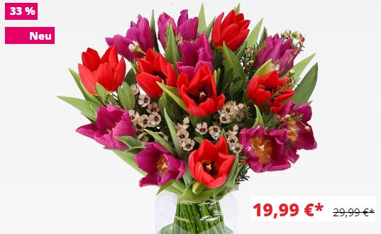 Blumeideal: "Tulpenstrauß Leonie" für 19,99 Euro plus Versand
