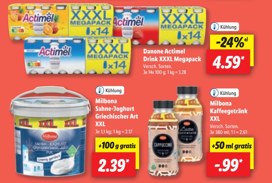 Lidl: XXL-Woche mit Großpackungen zu Schnäppchenpreisen –