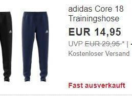 Ebay: Adidas Core 18 Trainingshose für 14,95 Euro frei Haus