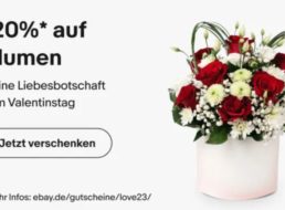 Ebay: 20 Prozent Rabatt auf Blumen zum Valentinstag