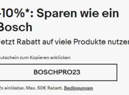 Bosch Professional: Gutschein über 10 Prozent Rabatt via Ebay