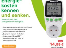 Völkner: Energiekosten-Messgerät “Basetech EM-3000” für 14,99 Euro