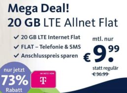 Telekom-Netz: 20 GByte LTE für 9,99 Euro / Monat