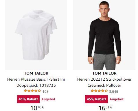 Tom Tailor: Sale bei Amazon mit Mode ab 5,54 Euro