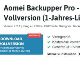 Gratis: Vollversion “Aomei Backupper Pro” zum Download