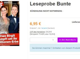 Bunte: Selbst endendes Probeabo für 6,95 Euro