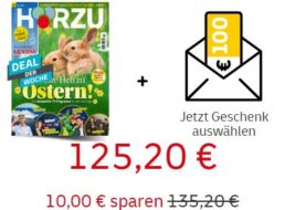 Hörzu: Jahresabo ab 125,20 Euro mit Gutschein über 130 Euro