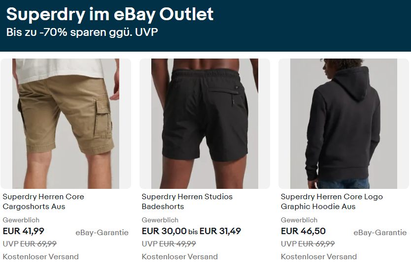 Ebay: Superdry-Artikel für kurze Zeit mit Rabatt