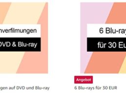 Amazon: 6 Blu-rays nach Wahl für 30 Euro