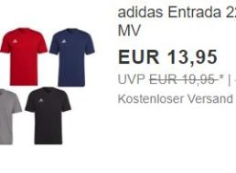 Adidas: Entrada 22 T-Shirt für 13,95 Euro frei Haus
