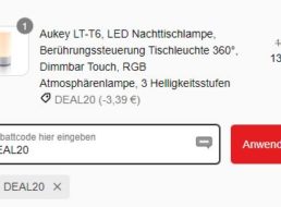 Aukey: Nachttischlampe mit Touch-Steuerung für 18,59 Euro frei Haus