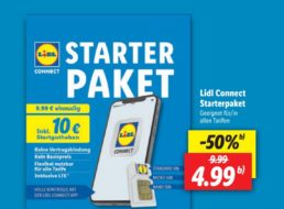 Lidl Connect: Starterpaket für 4,99 Euro mit Guthaben von 10 Euro