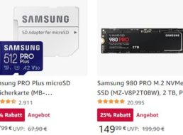 Samsung: Speicherkarten und SSDs mit Rabatt