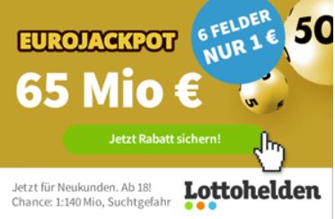 Euro-Jackpot: Jetzt 65 Millionen Euro zu gewinnen