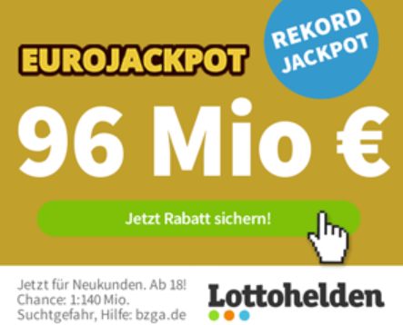 Eurojackpot: 96 Millionen Euro am Dienstag zu gewinnen