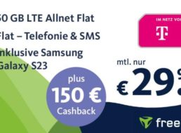 Freenet: Samsung Galaxy S23 mit 50 GByte LTE-Daten für 29,99 Euro / Monat