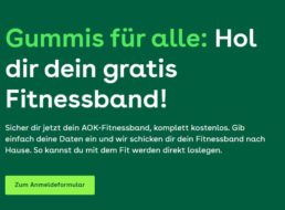 Gratis: AOK-Fitnessband zum Nulltarif frei Haus