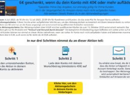 Gratis: Amazon-Guthaben von sechs Euro zum Aufladen von 40 Euro