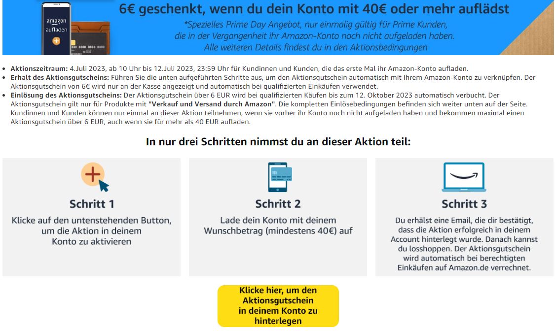 Gratis: -Guthaben von sechs Euro zum Aufladen von 40 Euro –