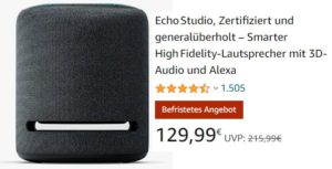 Amazon: Echo Studio generalüberholt für 129,99 Euro
