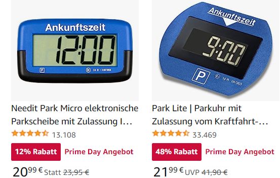 Prime Day: Elektronische Parkscheibe mit Zulassung für 20,99 Euro –